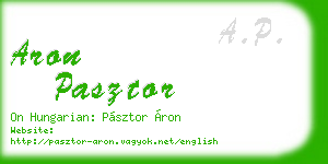 aron pasztor business card